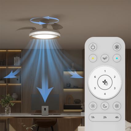 Philips - Dimmbare LED-Deckenleuchte mit Ventilator BLISS LED/35W/230V gold + Fernbedienung