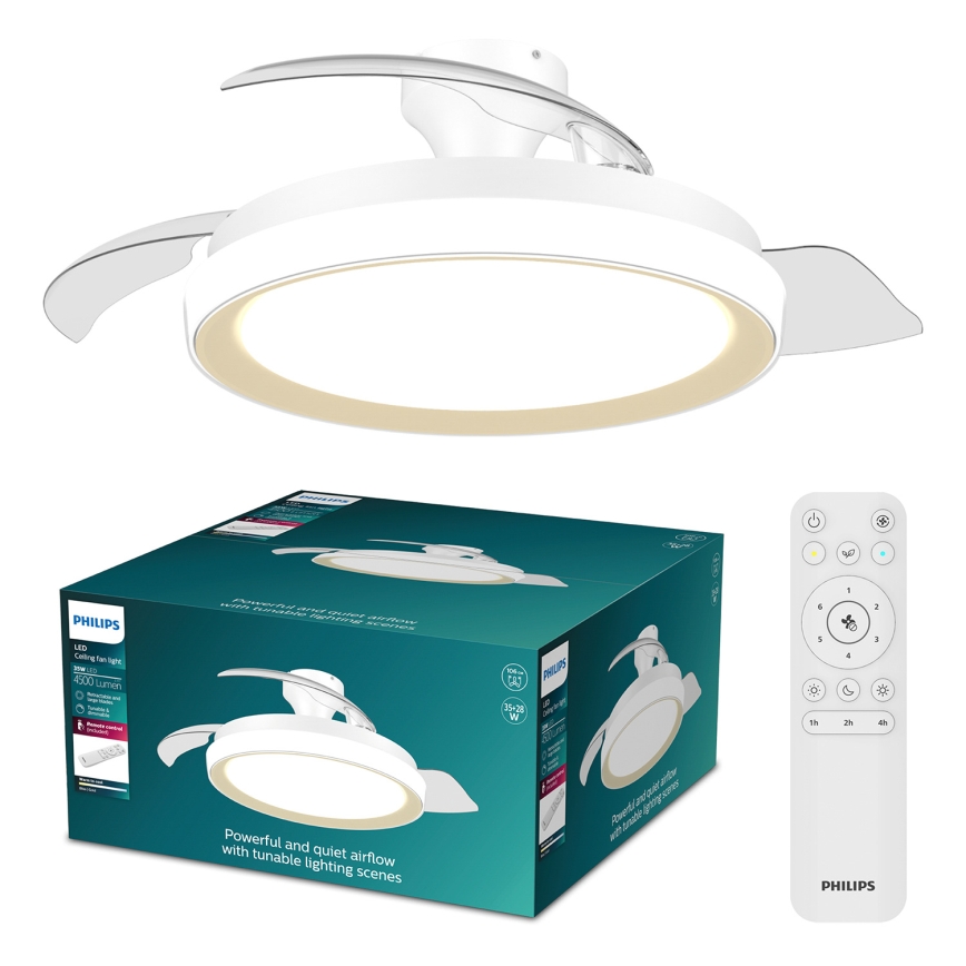Philips - Dimmbare LED-Deckenleuchte mit Ventilator BLISS LED/35W/230V gold + Fernbedienung