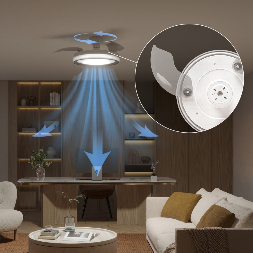 Philips - Dimmbare LED-Deckenleuchte mit Ventilator BLISS LED/35W/230V weiß + Fernbedienung