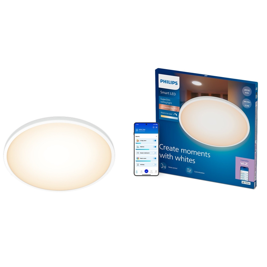 Philips - dimmbare SUPERSLIM LED-Deckenleuchte 32W/230V 2700-6500K Wi-Fi