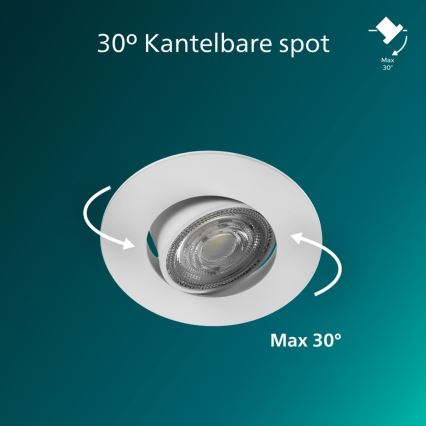 Philips - CILANTRO LED-Einbauleuchte, dimmbar, 5 W, 230 V, 2700 K, weiß