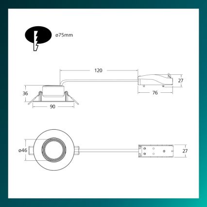 Philips - CILANTRO LED-Einbauleuchte, dimmbar, 5 W, 230 V, 2700 K, weiß