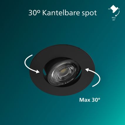 Philips - Dimmbare LED-Einbauleuchte CILANTRO LED/5W/230V 4000K schwarz