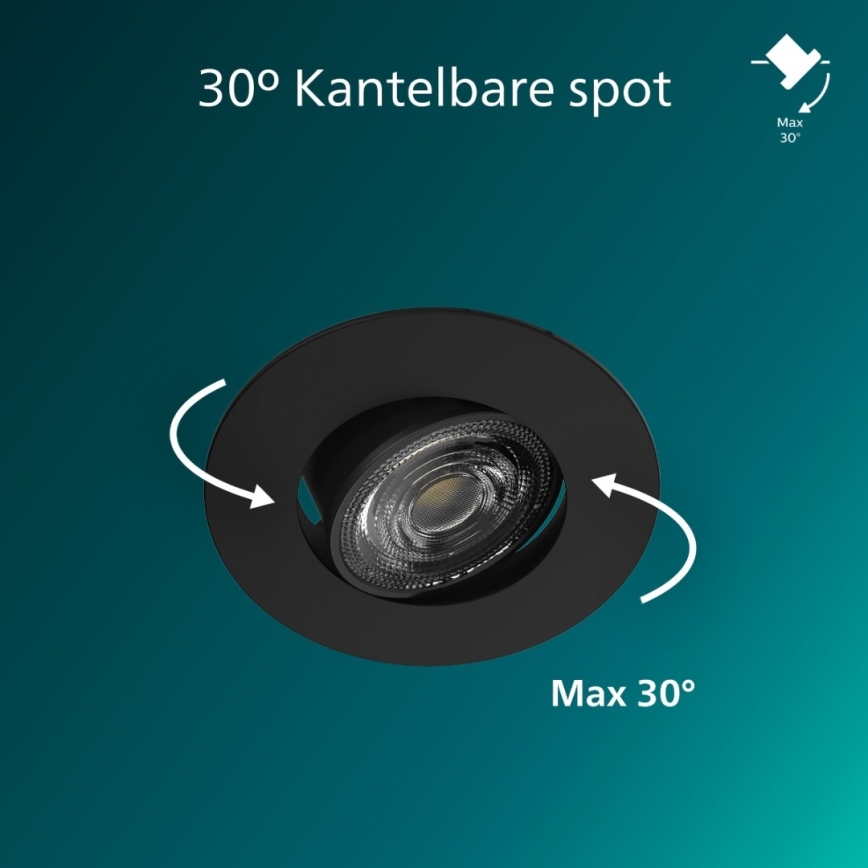 Philips - Dimmbare LED-Einbauleuchte CILANTRO LED/5W/230V 4000K schwarz