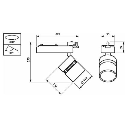 Philips - LED dimmbare Leuchte in Schienensystem STYLID 1xLED/31,5W/230V