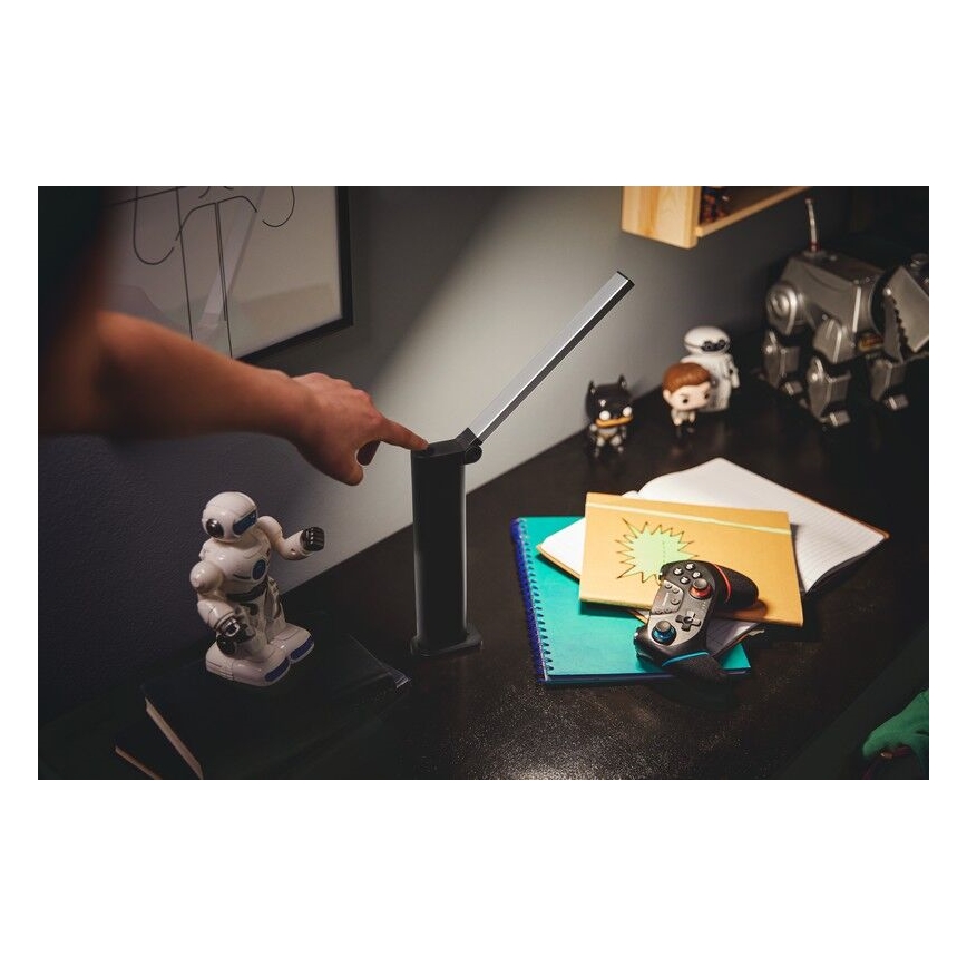 Philips - LED dimmbare Touch-Tischlampe AMBER LED/5W/5V schwarz