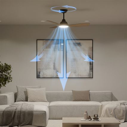 Philips - LED-dimmbarer Deckenventilator OLAS LED/24W/230V Ø 106 cm Schwarz/Braun + Fernbedienung