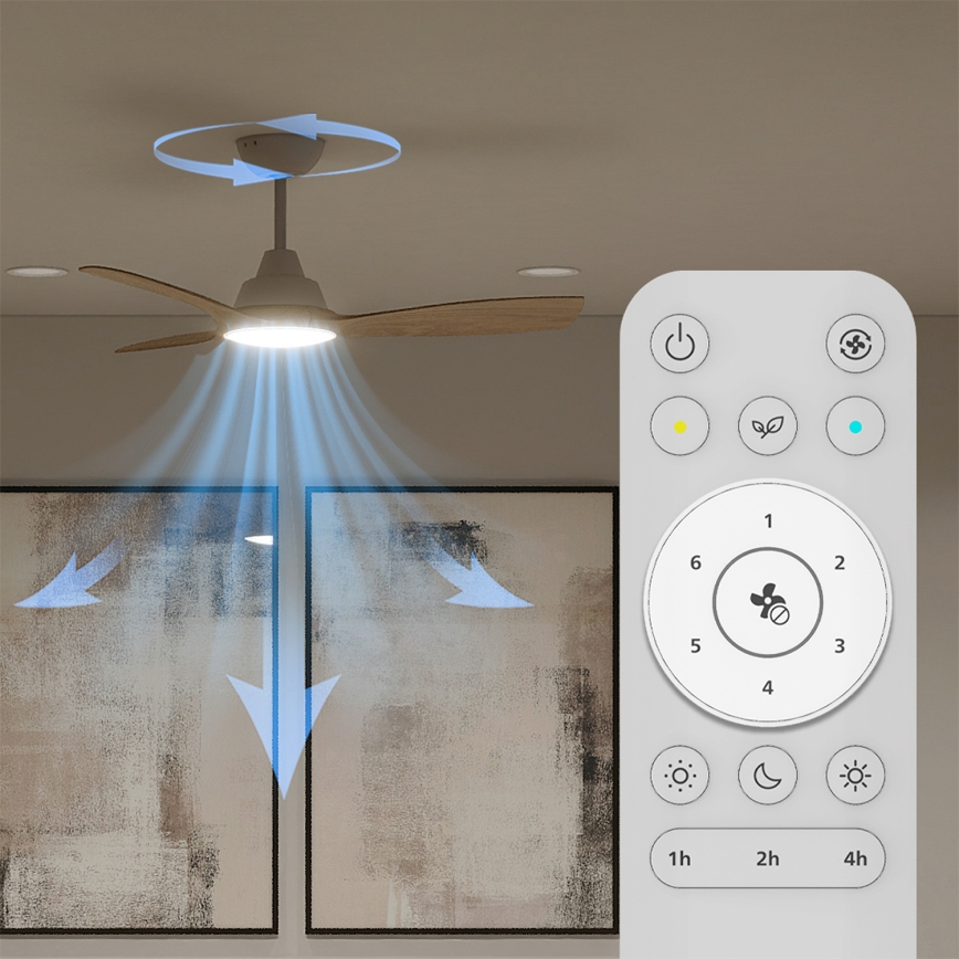 Philips - LED-dimmbarer Deckenventilator OLAS LED/24W/230V Ø 106 cm weiß/braun + Fernbedienung