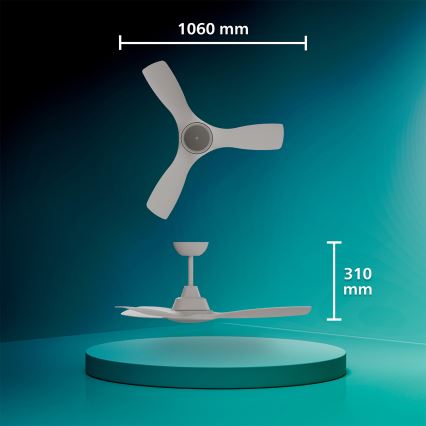 Philips - LED-dimmbarer Deckenventilator OLAS LED/24W/230V Ø 106 cm weiß + Fernbedienung
