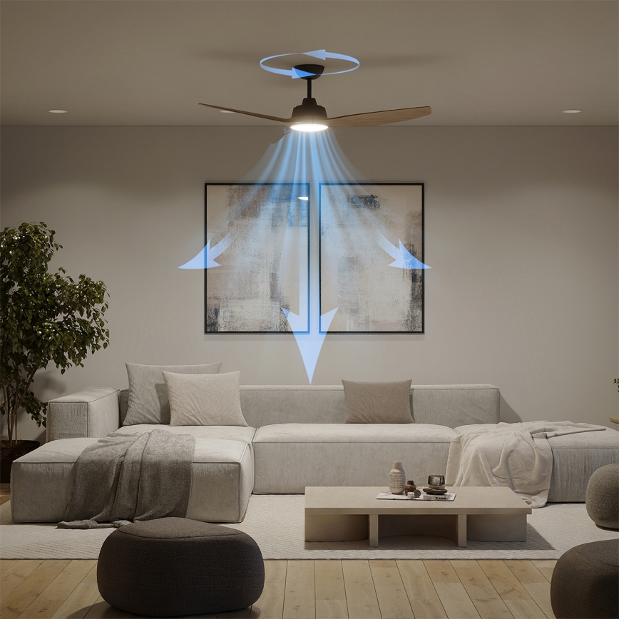 Philips - LED-dimmbarer Deckenventilator OLAS LED/24W/230V Ø 132 cm schwarz/braun + Fernbedienung