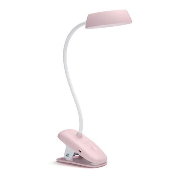 Philips - LED-Dimmleuchte mit Clip DONUTCLIP LED/3W/5V 1200 mAh CRI 90 rosa