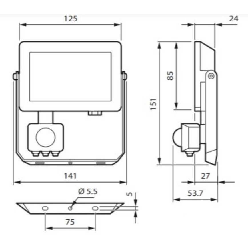 Philips - LED-Flutlichtstrahler mit Bewegungsmelder DECOFLOOD LED/20W/230V IP65