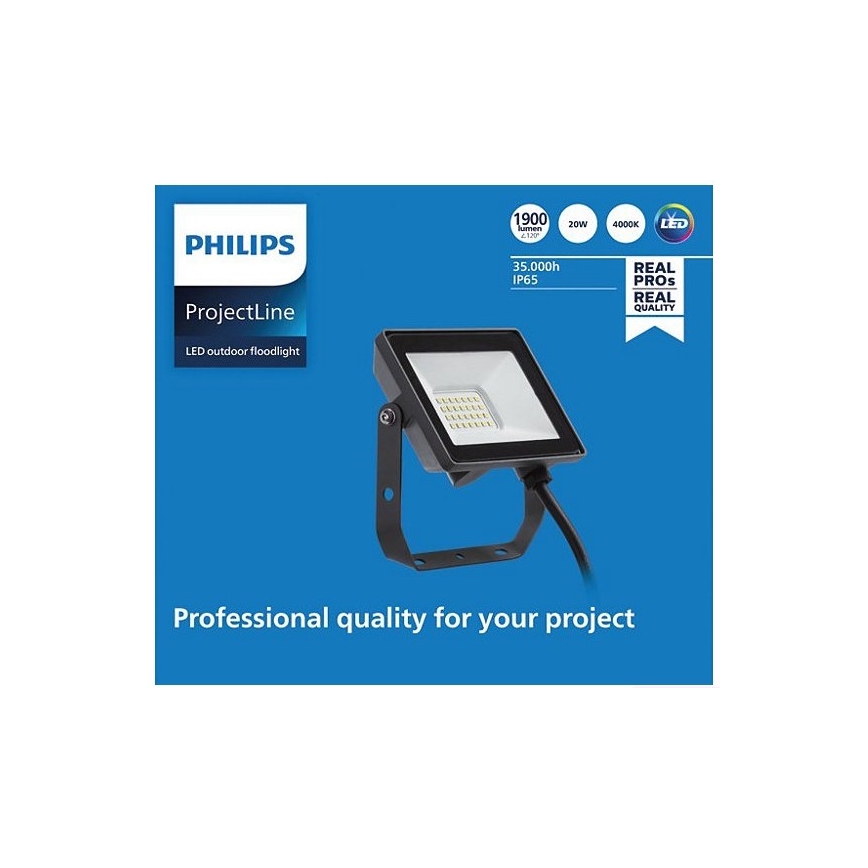 Philips – LED-Outdoor-Strahler PROJECTLINE LED/20W/230V IP65 4000K
