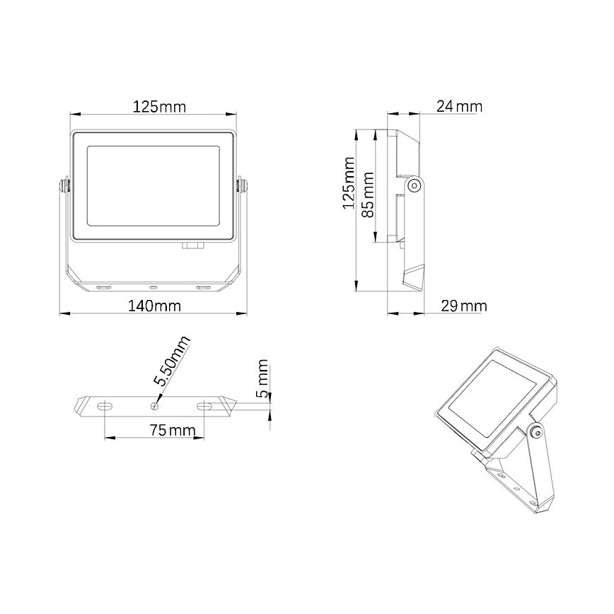Philips – LED-Outdoor-Strahler PROJECTLINE LED/20W/230V IP65 4000K