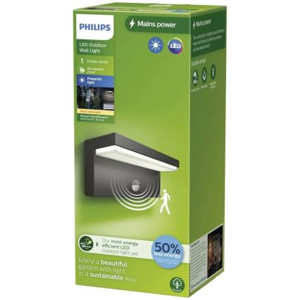 Philips - LED-Outdoor-Wandleuchte mit Sensor BUSTAN LED/3,8W/230V 2700K IP44