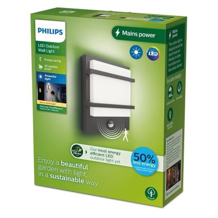 Philips - LED-Outdoor-Wandleuchte mit Sensor PETRONIA LED/3,8W/230V IP44