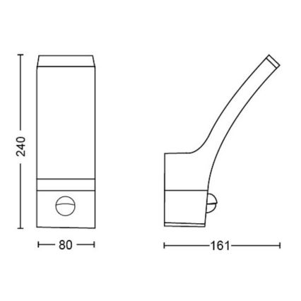Philips - LED-Outdoor-Wandleuchte mit Sensor SPLAY LED/3,8W/230V IP44