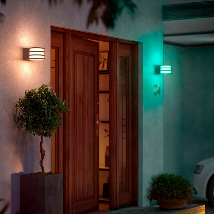 Philips - LED RGB dimmbare Außenwandleuchte Hue LUCCA 1xE27/8,1W/230V 1000-20000K IP44