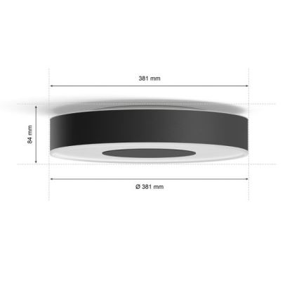 Philips - LED RGB Dimmable ceiling light Hue INFUSE LED/33,5W/230V 2000-6500K d. 381 mm black