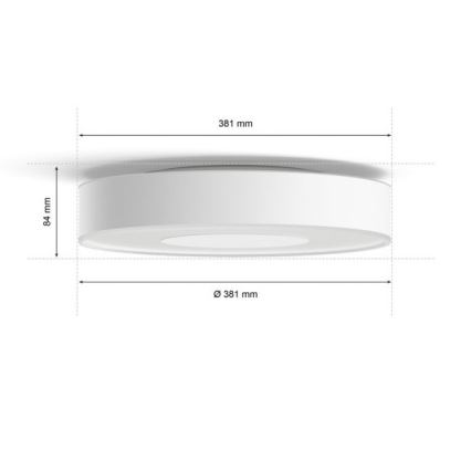 Philips - LED RGB dimmbare Deckenleuchte Hue INFUSE LED/33,5W/230V 2000-6500K Ø 381 mm weiß