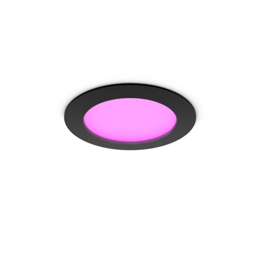 Philips - LED RGBW dimmbare Badezimmer-Einbauleuchte Hue SLIM LED/12W/230V 1000-20000K schwarz IP44
