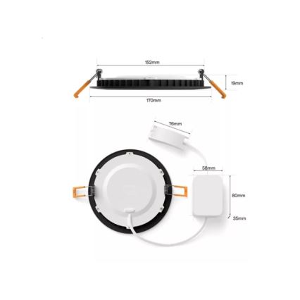 Philips - LED RGBW dimmbare Badezimmer-Einbauleuchte Hue SLIM LED/12W/230V 1000-20000K schwarz IP44