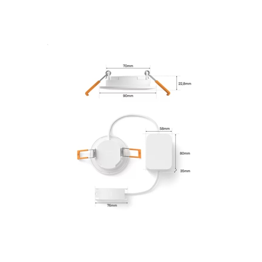 Philips - LED RGBW, dimmbar, Einbau-Deckenleuchte für das Badezimmer Hue SLIM LED/8,3W/230V 1000-20000K weiß IP44