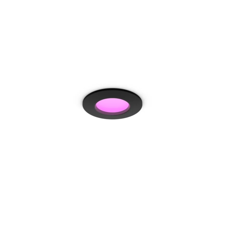 Philips - LED RGBW dimmbares Badezimmer-Deckeneinbauleuchte Hue SLIM LED/8,3W/230V 1000-20000K schwarz P44