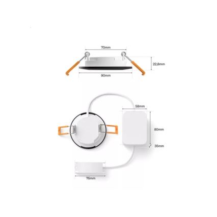 Philips - LED RGBW dimmbares Badezimmer-Deckeneinbauleuchte Hue SLIM LED/8,3W/230V 1000-20000K schwarz P44