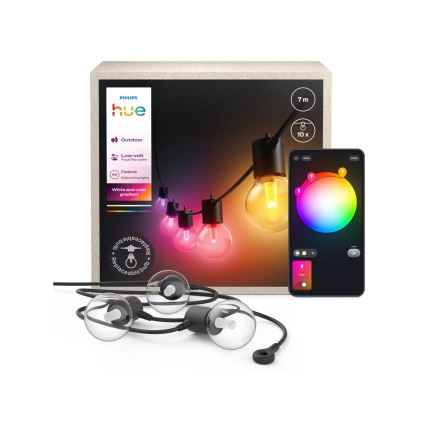 Philips - LED RGBW dimmbare Außen-Lichterkette Hue FESTAVIA 10xLED 7m IP65