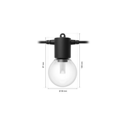 Philips - LED RGBW dimmbare Außen-Lichterkette Hue FESTAVIA 10xLED 7m IP65