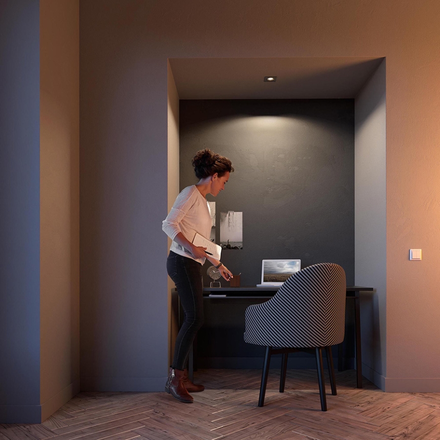 Philips - LED RGBW dimmbare Einbauleuchte DONEGAL 1xGU10/4,8W/230V + Fernbedienung