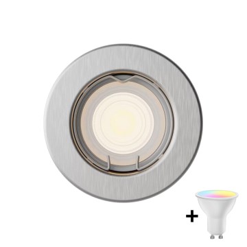 Philips - LED RGBW dimmbare Einbauleuchte PERIDOT 1xGU10/6,5W/230V silber + Fernbedienung