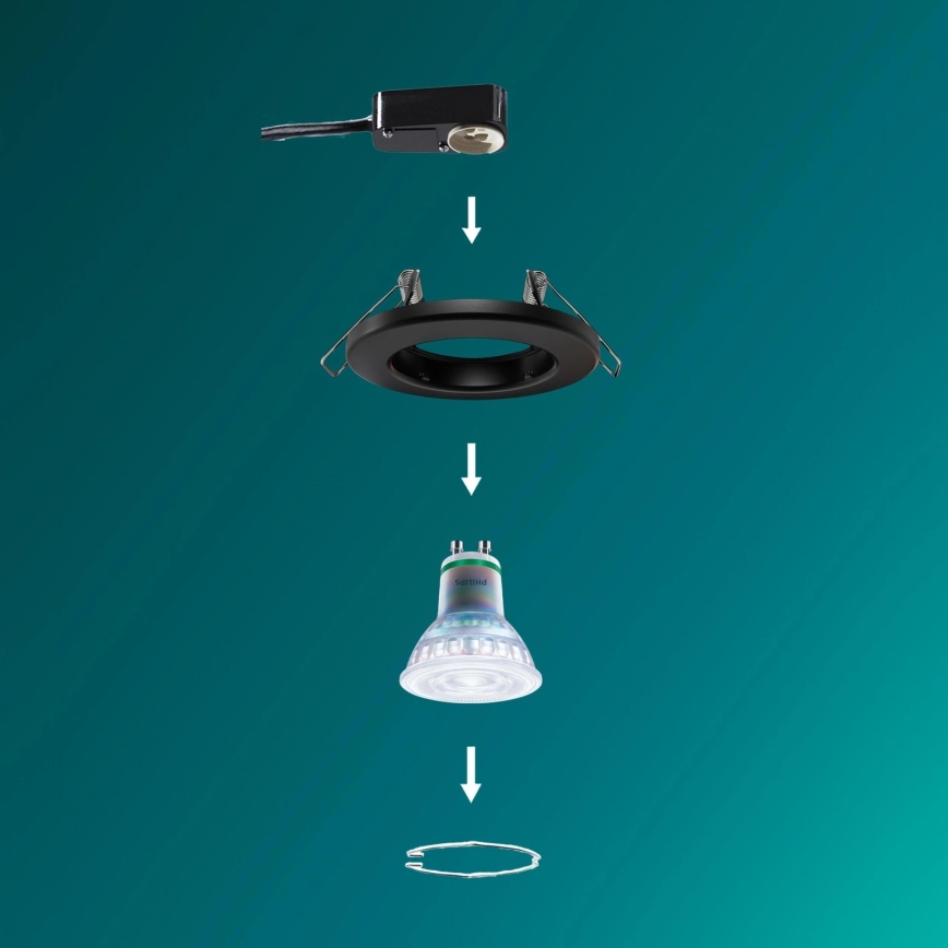 Philips - LED RGBW dimmbare Einbauleuchte PERIDOT 1xGU10/6W/230V schwarz + Fernbedienung