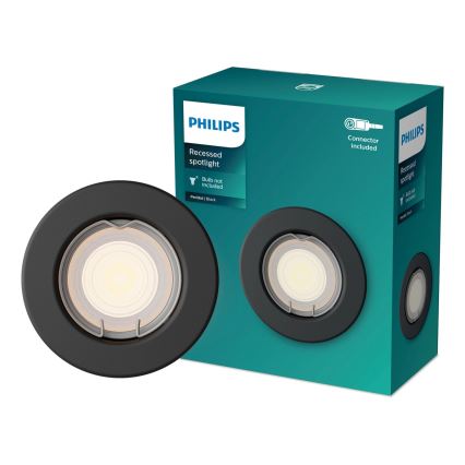 Philips - LED RGBW dimmbare Einbauleuchte PERIDOT 1xGU10/6W/230V schwarz + Fernbedienung