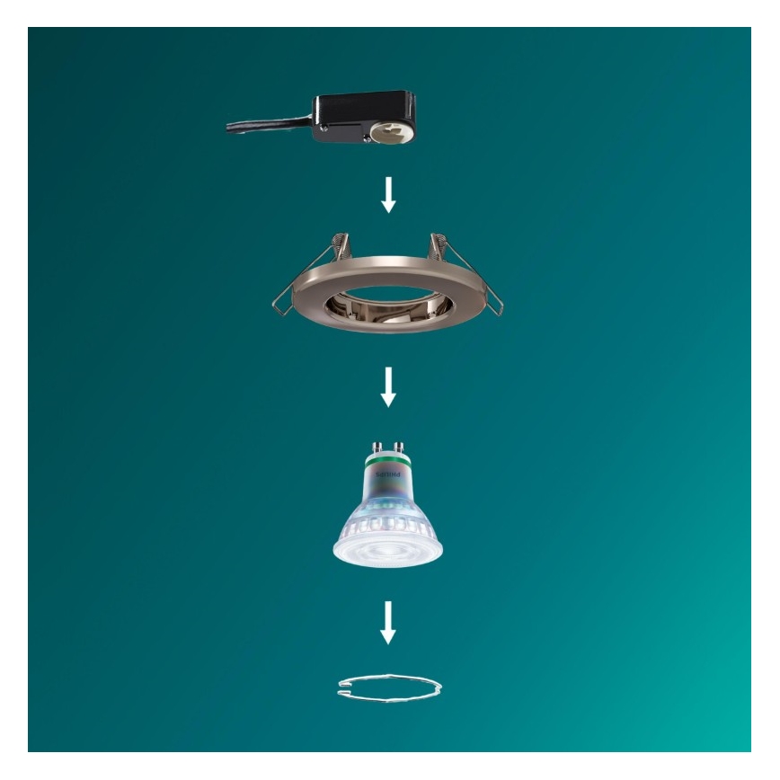 Philips - LED RGBW dimmbare Einbauleuchte PERIDOT 1xGU10/6W/230V silber + Fernbedienung