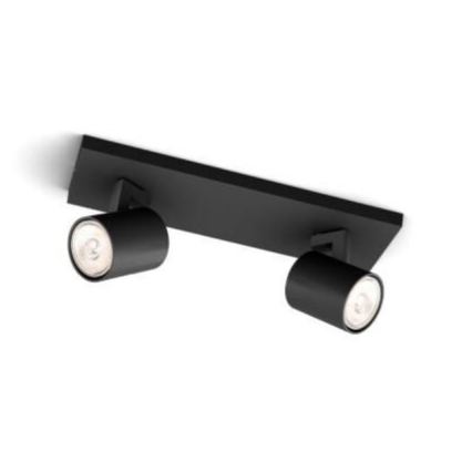 Philips - LED RGBW dimmbarer Einbau-Spot RUNNER 2xGU10/6,5W/230V 2700-6500K schwarz