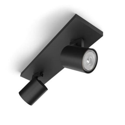 Philips - LED RGBW dimmbarer Einbau-Spot RUNNER 2xGU10/6,5W/230V 2700-6500K schwarz