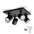 Philips - LED RGBW dimmbarer Deckenspot RUNNER 4xGU10/6,5W/230V 2700-6500K schwarz