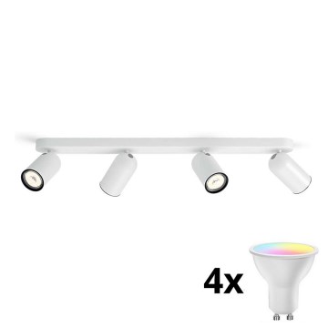 Philips - LED RGBW dimmbarer Einbaustrahler PONGEE 4xGU10/4,8W/230V 3000K weiß + Fernbedienung