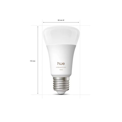 Philips - dimmbarer LED RGBW-Streifen Hue FLUX 3m LED/12W/230V + 2x smarte Leuchtmittel WHITE AND COLOR AMBIANCE E27/8,1W/230V 1000-20000K