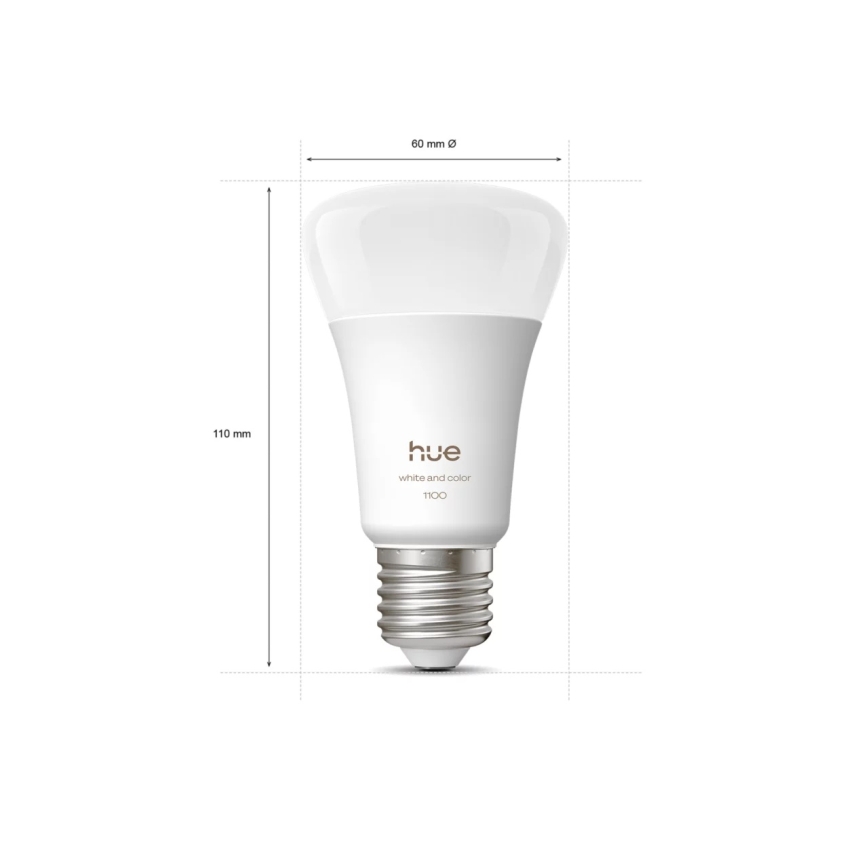 Philips - dimmbarer LED RGBW-Streifen Hue FLUX 3m LED/12W/230V + 2x smarte Leuchtmittel WHITE AND COLOR AMBIANCE E27/8,1W/230V 1000-20000K