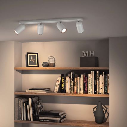 Philips - LED RGBW dimmbarer Einbaustrahler PONGEE 4xGU10/4,8W/230V 3000K weiß + Fernbedienung