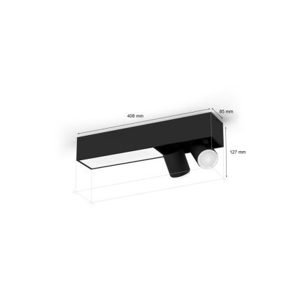 Philips - LED RGBW dimmbares Einbauleuchte Hue CENTRIS 2xGU10/4,2W/230V + LED/11W 2000-6500K