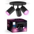 Philips - LED RGBW dimmbares Einbauleuchte Hue FUGATO 3xGU10/4,2W/230V 2000-6500K schwarz