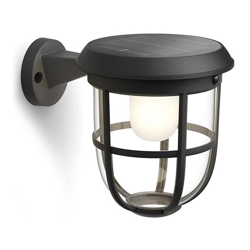 Philips - LED Solar-Wandleuchte mit Bewegungs- und Dämmerungssensor RADII LED/1,3W/3,7V 2000 mAh 3000K IP44