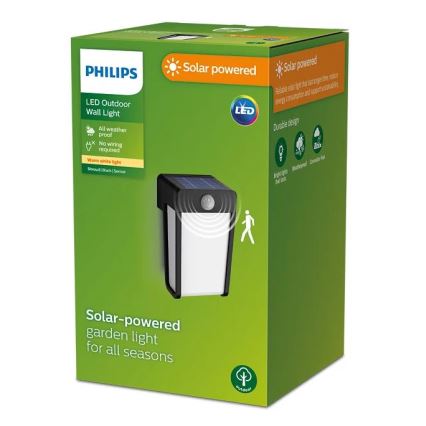 Philips - LED Solar-Wandleuchte mit Sensor SHROUD LED/2,3W/3,7V 600 mAh IP44