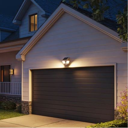 Philips - ZYREN LED-Solar-Wandleuchte mit Sensor, 24,5 W / 3,7 V, 2600 mAh, 3000 K, IP65, Weiß