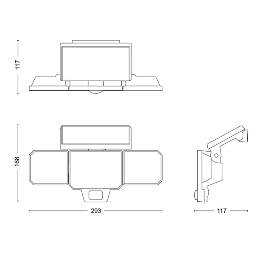 Philips -  LED-Solar-Wandstrahler mit Sensor NYSIL 3xLED/8,7W/3,7V 2000 mAh IP65