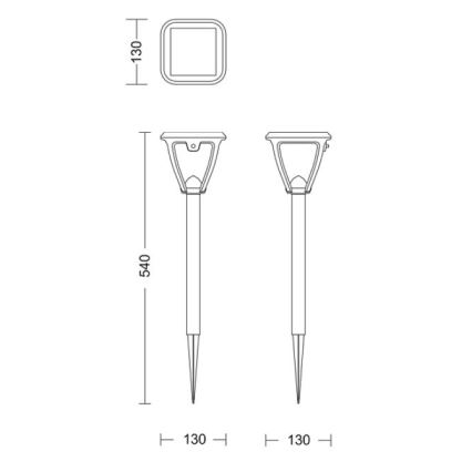 Philips - LED-Solarleuchte VAPORA LED/1,5W/3,7V 1500 mAh IP44